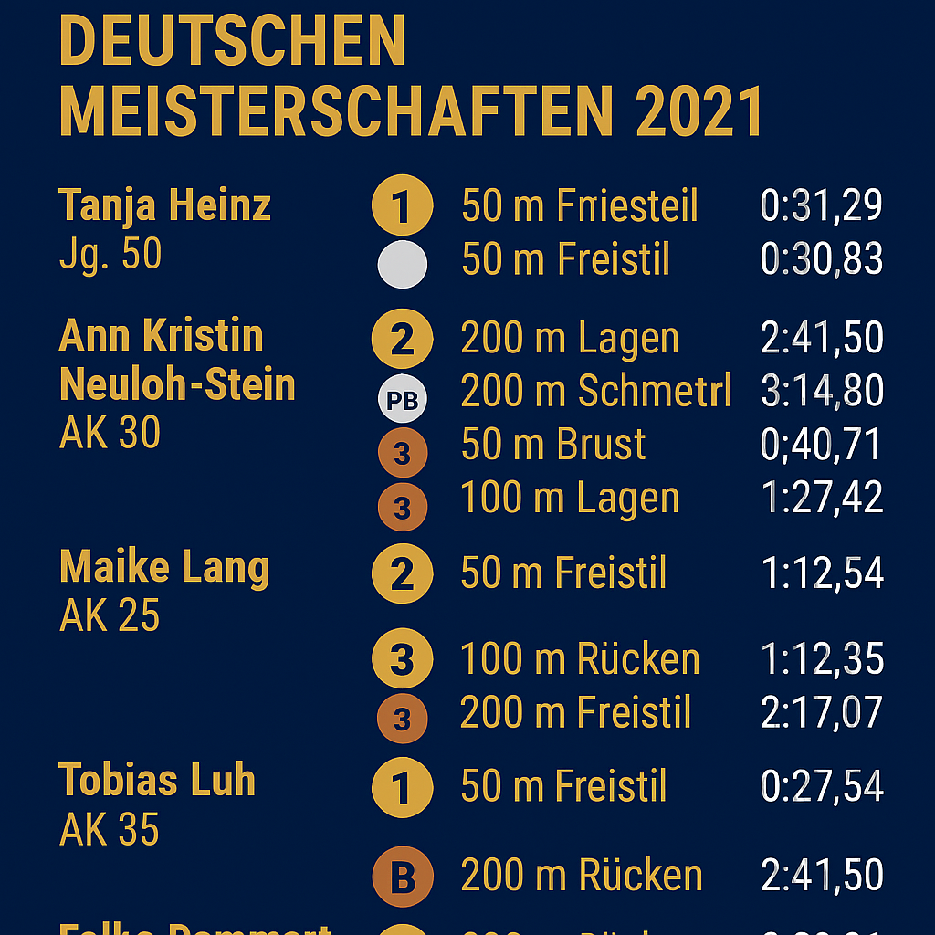 Ergebnisübnersicht DMM Braunschweig 2021